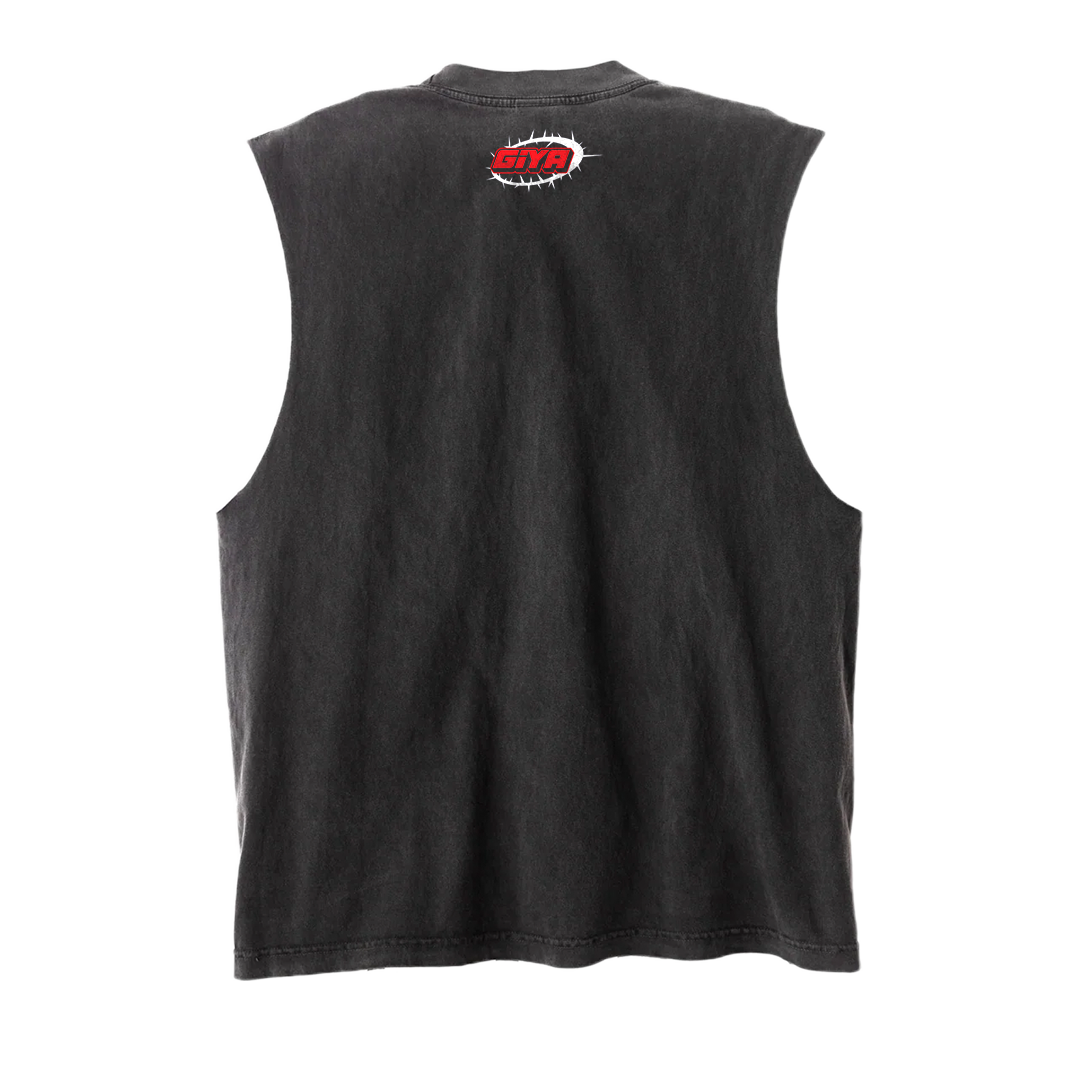 Vintage Black Zen Cut Off Tee
